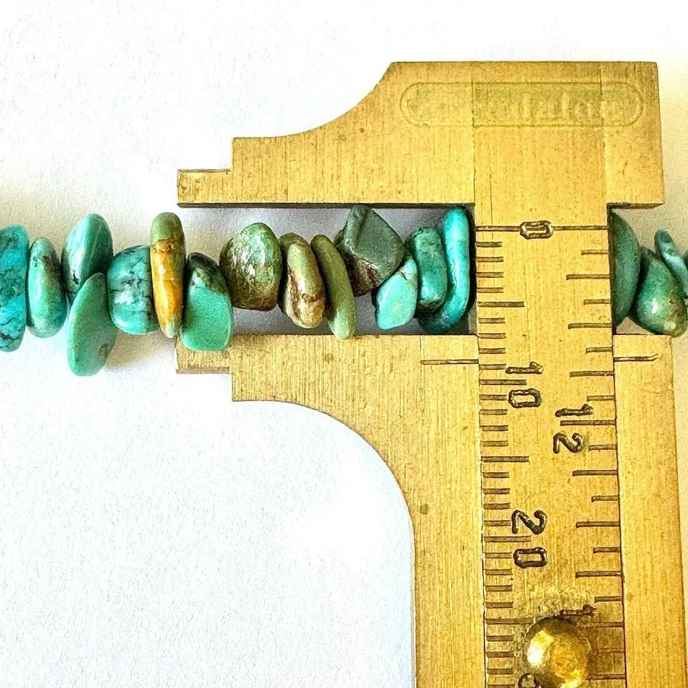 Handcrafted Turquoise Chip Bead Necklace - Natural Green-Blue